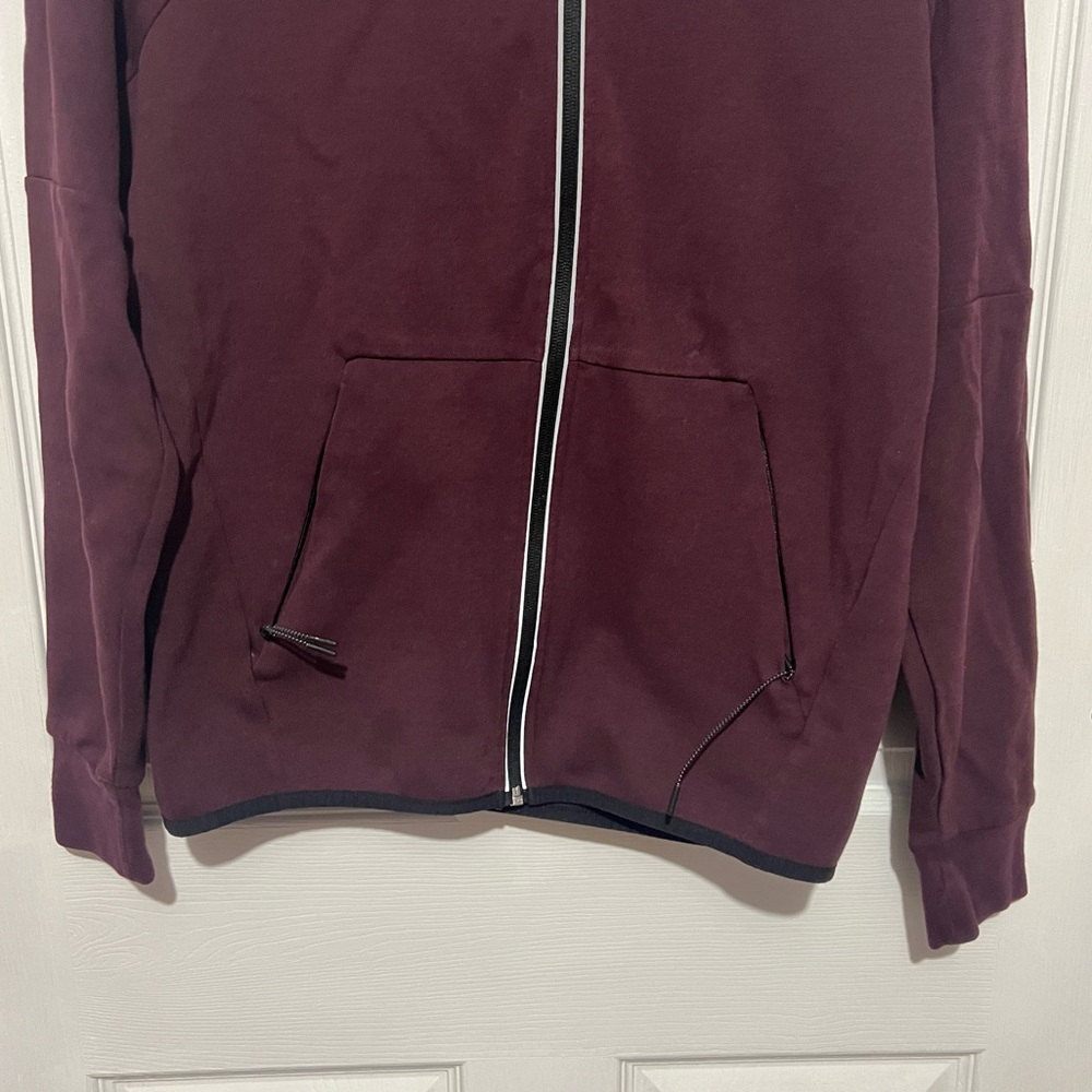 💗 Express - Mens Burgundy Zip-Up Jacket‎ - Picture 3 of 9